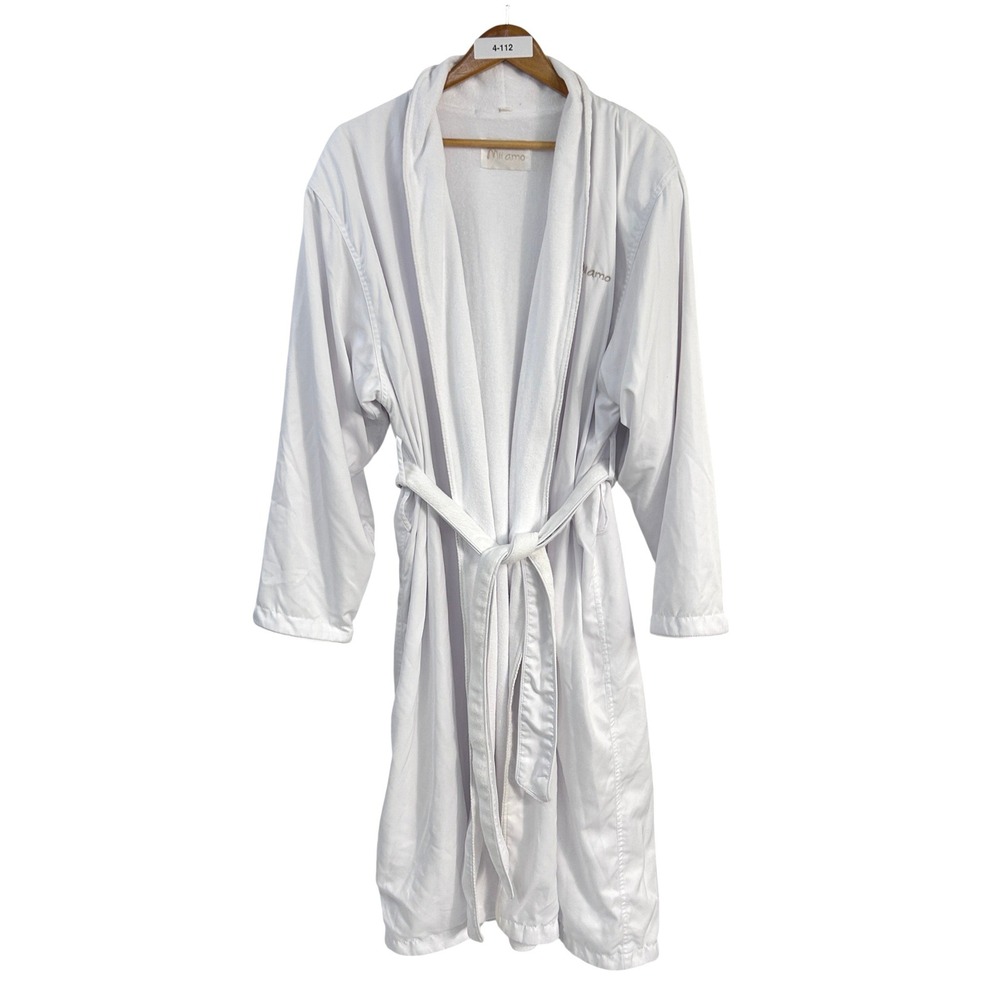 Mii Amo Spa Robe Sedona Terry Lined One Size White Luxury Resort Bathrobe OSFM
